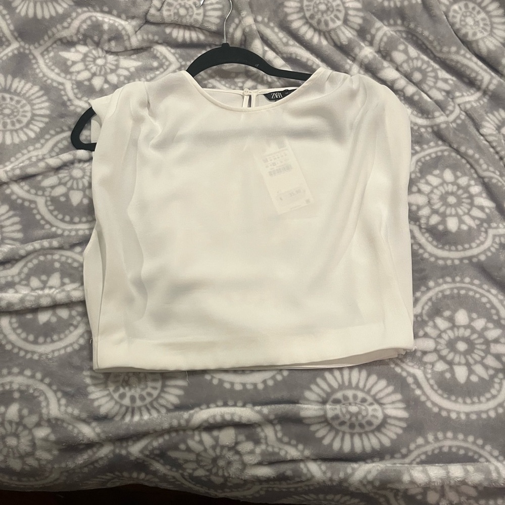 NWT Zara White Crop Top Tank Top